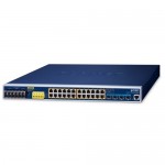 PLANET Industrial L3 24-Port 10/100/1000T 802.3bt PoE + 4-Port 10G SFP+ Managed Ethernet Switch
